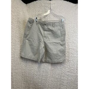 MERONA Men's Khaki Shorts Size 40 Flat Front Button Back Pockets Classic Casual‎